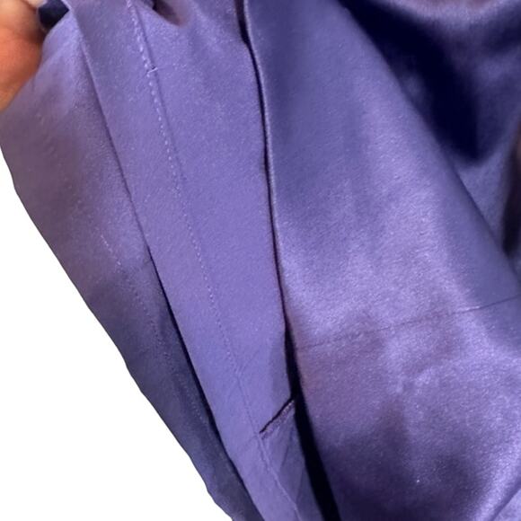 Eliza J Purple Satin One Shoulder Rhinestone Waist Cocktail Dress Women Sz 8 - Picture 10 of 11